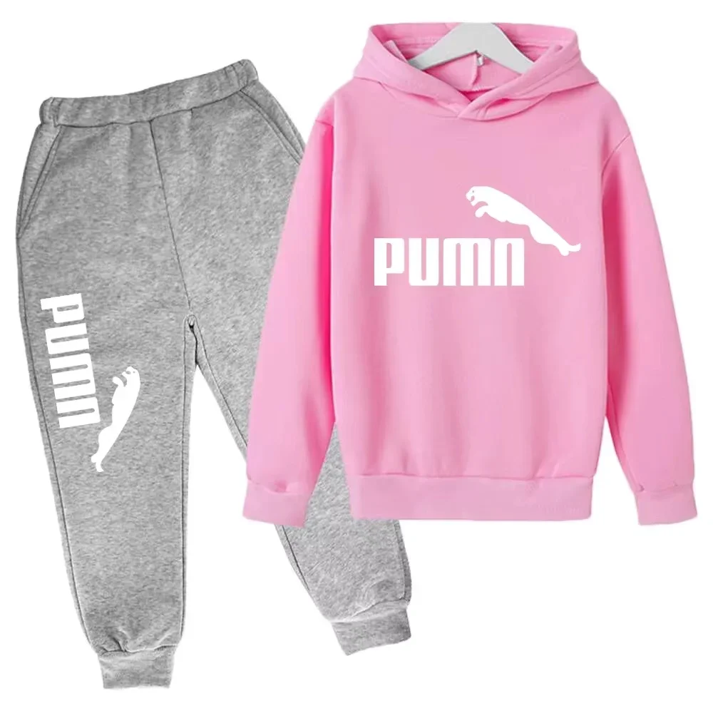 

New Spring and Autumn Children's Hoodie Set Boys and Girls' Casual Long Sleeve Hoodie Top+Pants Sportswear 2-14 Years Old