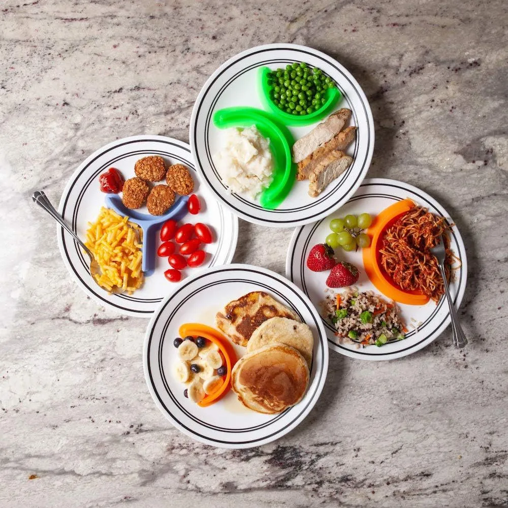 Food Cubby Plate Divider Clear Divider Silicone Food Separator Strip with Suction Cup Seal To Keep Runny Food From Spread