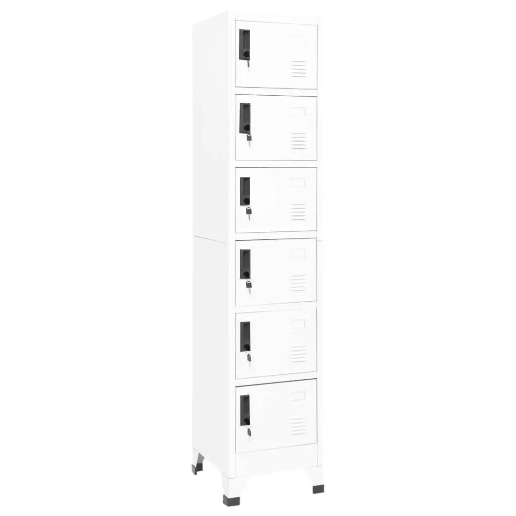 White Steel Locker Cabinet 15x15.7x70.9 - Durable Storage Solution for Home & Office