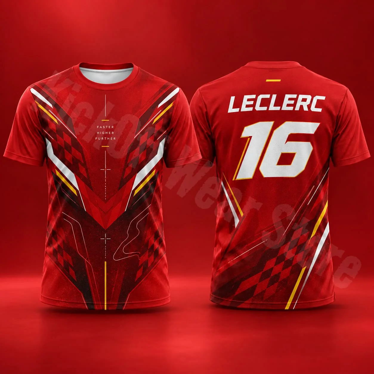Leclerc 16 Herren-T-Shirt, Sommer-Rennsport-Grafik-T-Shirt, Speed-Style, lässige Streetwear, Motorsport-Fan-Shirt, Unisex, Herren, Damen, Geschenk – Detail 6