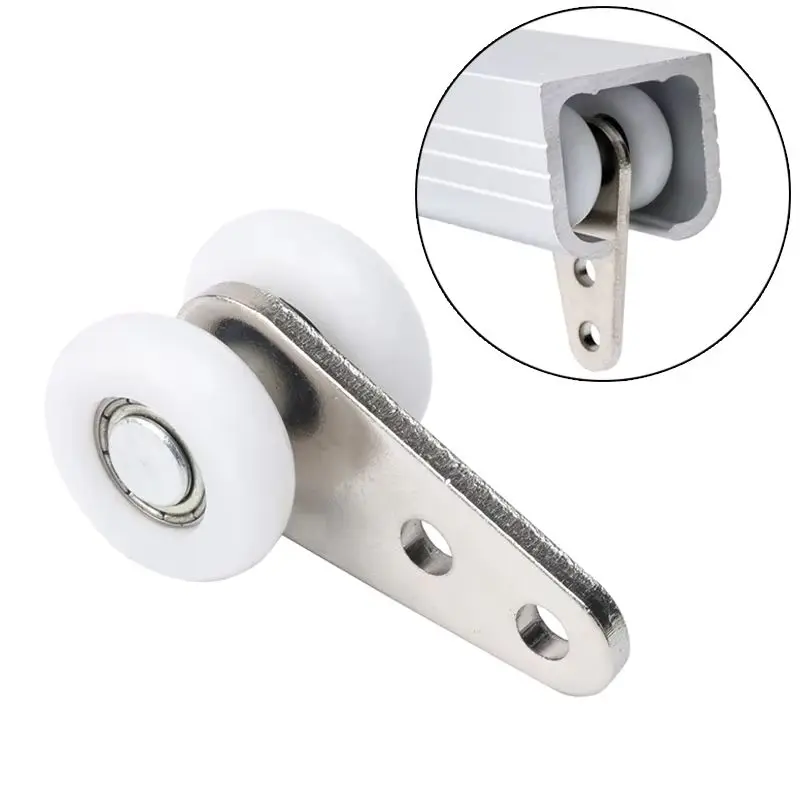 200PCS Heavy Window Curtain Hanging Track Wheels Assembly Line/Car Wash/Hanging Picture Bearing Mute Pulleys Double Nylon Wheels