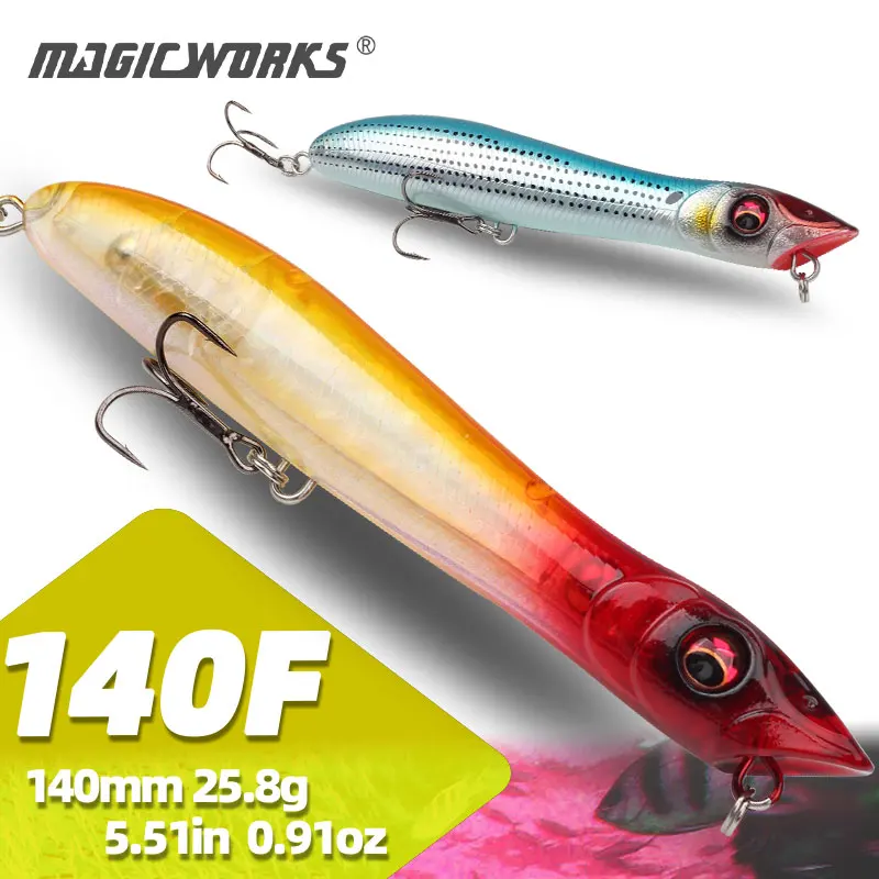 

Magic Works Floating Pencil Lure 140mm 25.8g Topwater Bait Fishing Lures Pencil Popper Pike Wobbler Lure Pencil Hard Baits