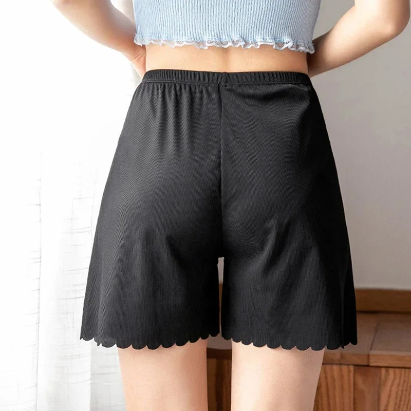 Women Ice Silk Boxer Shorts Casual Safety Shorts Seamless Underwear Intimates Anti-Emptied Summer Safety Pants Spring