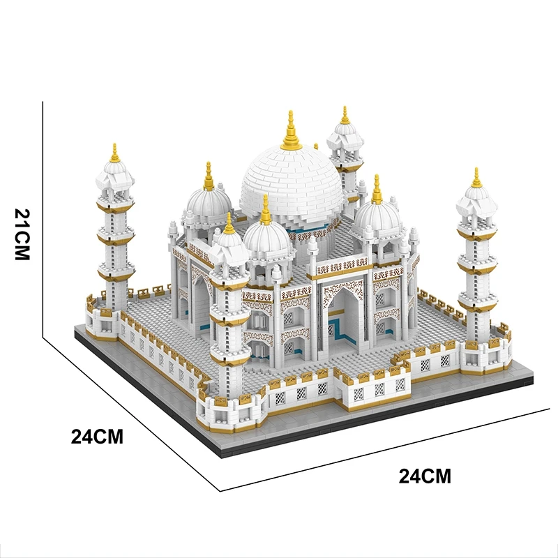 MOC – Mini briques de ville Taj Mahal, 4036 pièces, Architecture célèbre mondiale, Micro modèle indien, blocs de construction, ensembles créatifs,