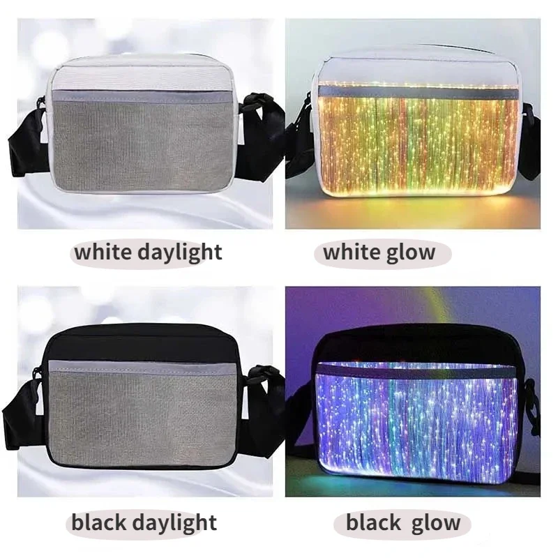 L led luminous bag, casual and colorful fashion bag, women's crossbody bag and wallet, men's outdoor travel shoulder bag