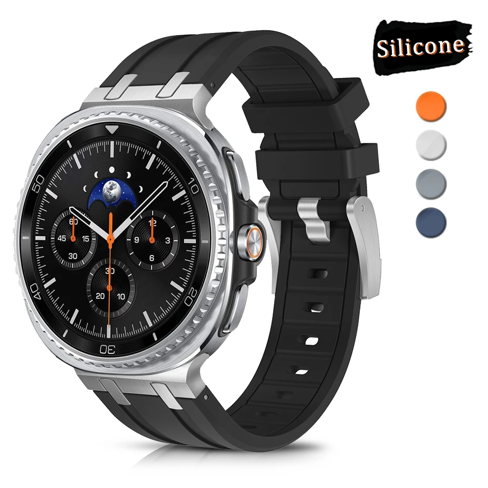 Weiches Silikon-Sportarmband für Samsung Galaxy Watch Ultra 47mm 2025 8 Classic 46mm 8 44mm 40mm Atmungsaktives Wasserdichtes Uhrenarmband