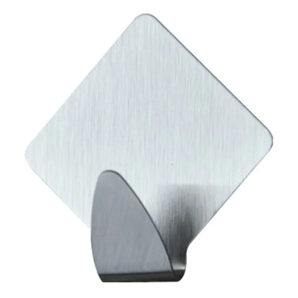 

6Sets Stainless Steel Wall Hooks Modern Diamond Shape Heavy Duty Adhesive Hanging Hooks for Kitchen Bathroom Dressing Room Home