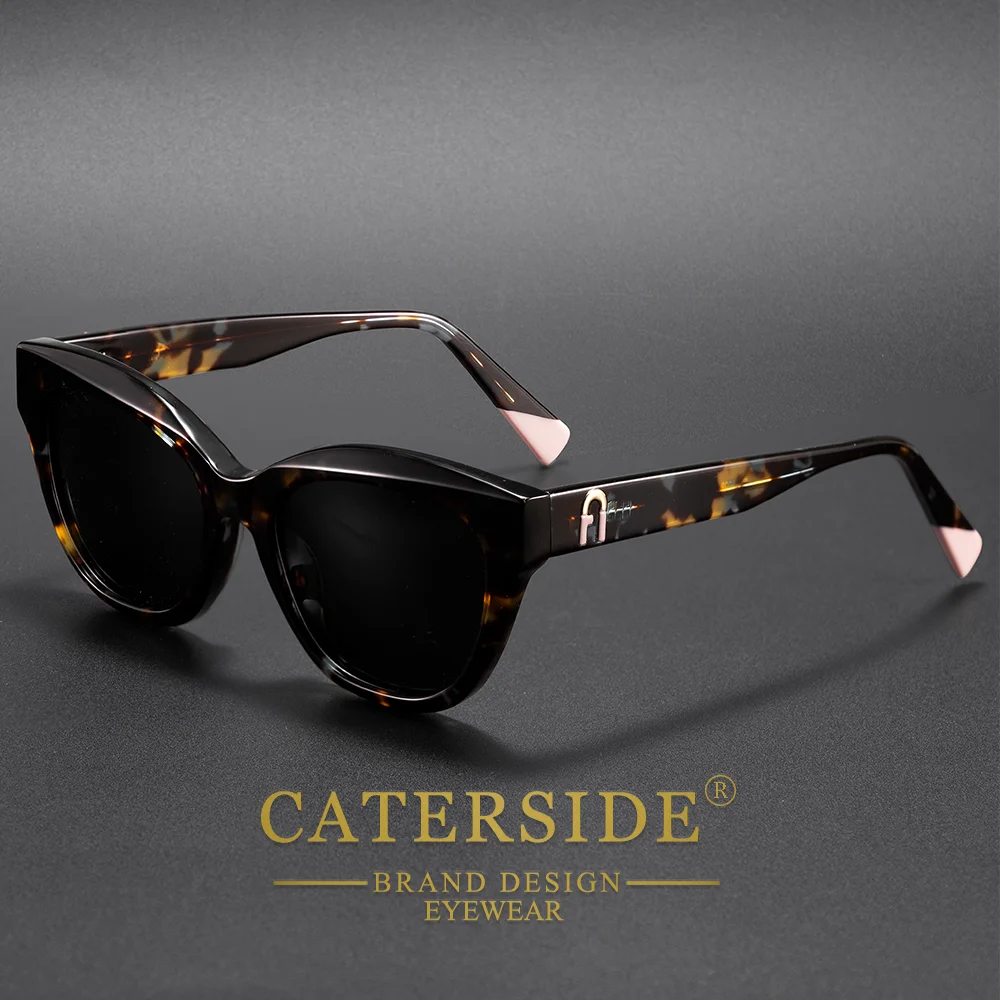 CATERSIDE Unisex Mode Polarisierte Sonnenbrille Acetatfaser Dicker Rahmen Reise Business Party Luxus Dekorative Brille UV400 – Detail 2