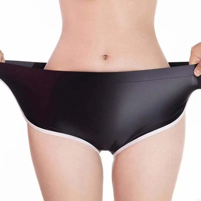 270D 女性のオイル光沢のあるスポーツ下着ボーイショーツストレッチジムボクサーショーツパンティー