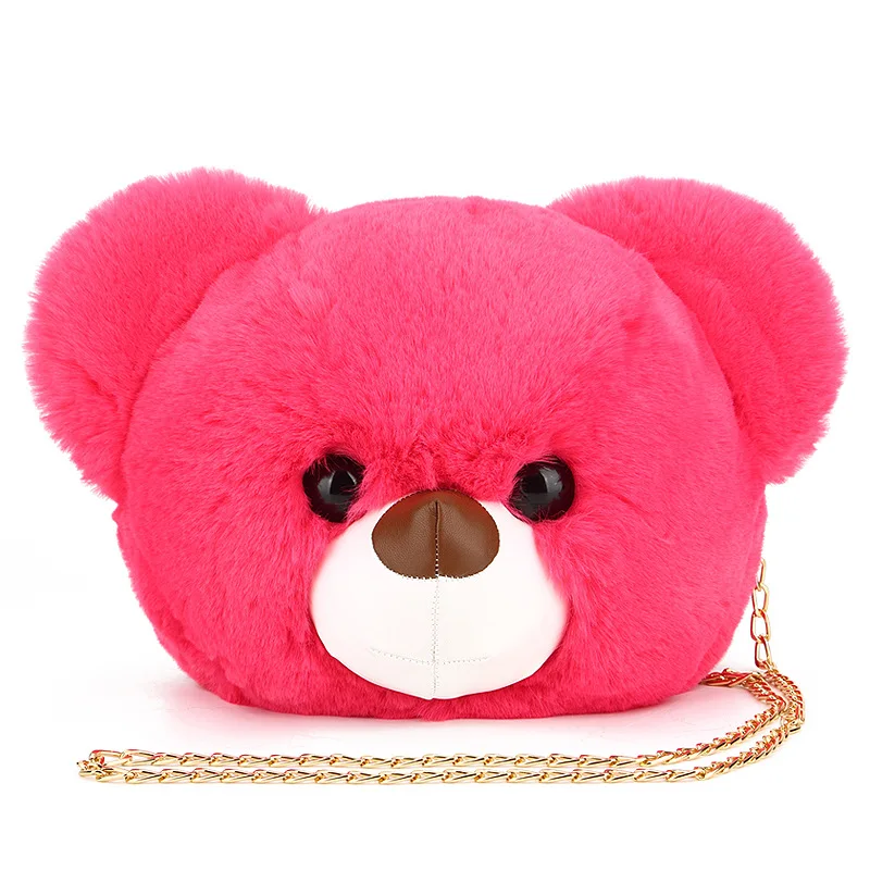 Children\'s Bag Cartoon Cute Plush Crossbody Bag Bear Chain Shoulder Bag For Boys And Girls Change Purse School Bags Backpack