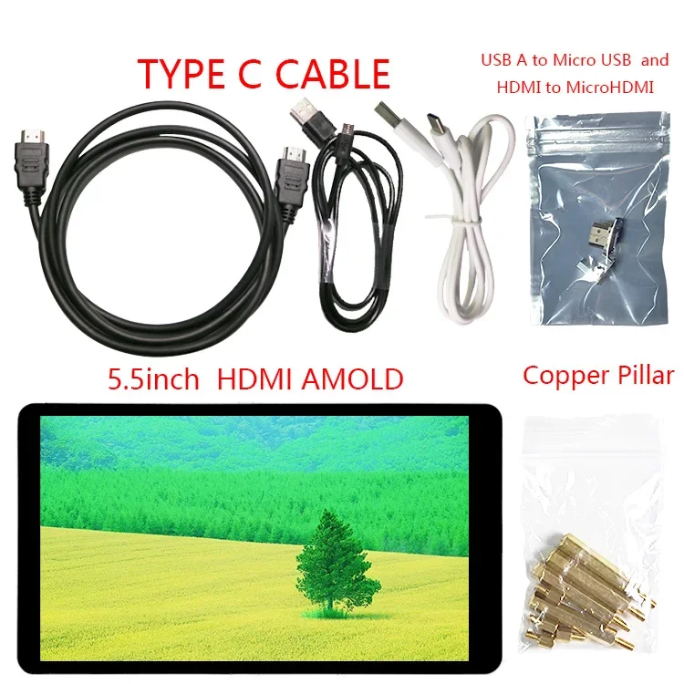 5.5" 5.5 Inch AMOLED Display 1920x1080 HDM I to MIPI OLED LCD Display module CTP Capacitive Touch Panel Screen raspberry pi PS4 - Image 4