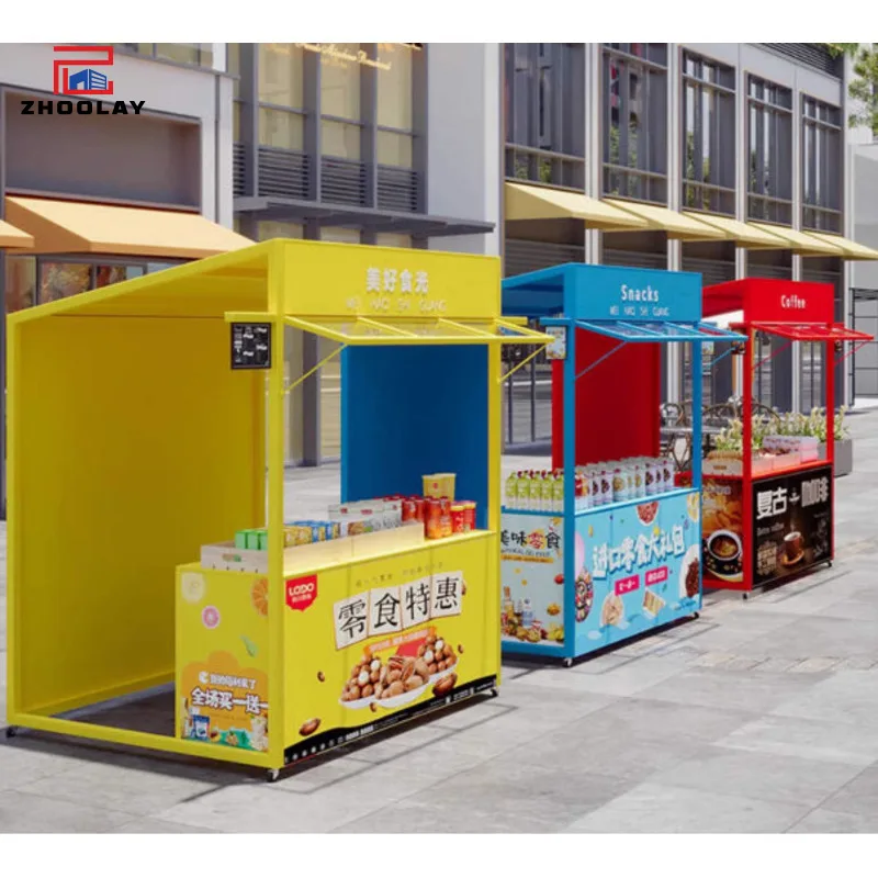 custom.Outdoor Commercial Booth Display Portable Mobile Stands  Snack Street Stall Activity Rack
