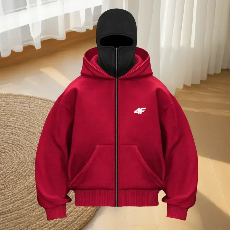 

Men's autumn and winter new outdoor fitness sweatshirts, loose mask sweatshirts, men's fashionable and casual zipper sweatshirts