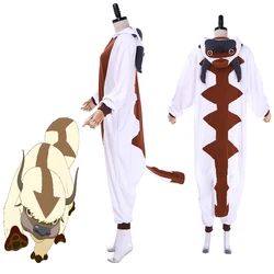 Appa Cosplay the Last Airbender Jumpsuit Pajamas Unisex Hoodie Sleepwear Cow Design Rompers Homewear Evening Party Outfit