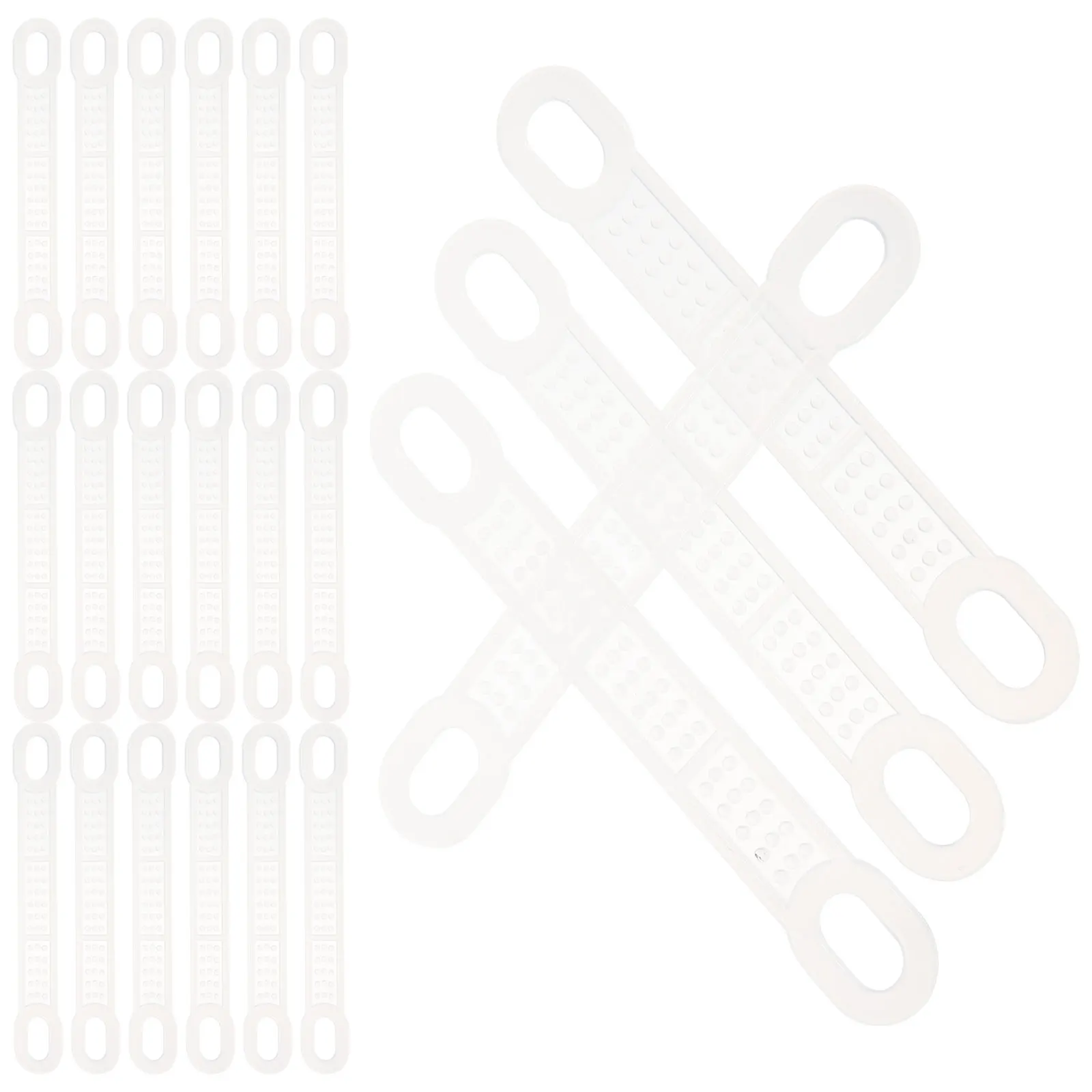 

50pcs Anti Slip Hanger Grips Clothes Clips Clear Silicone Strips for Wood Plastic Trousers Hangers Clothing Accessories
