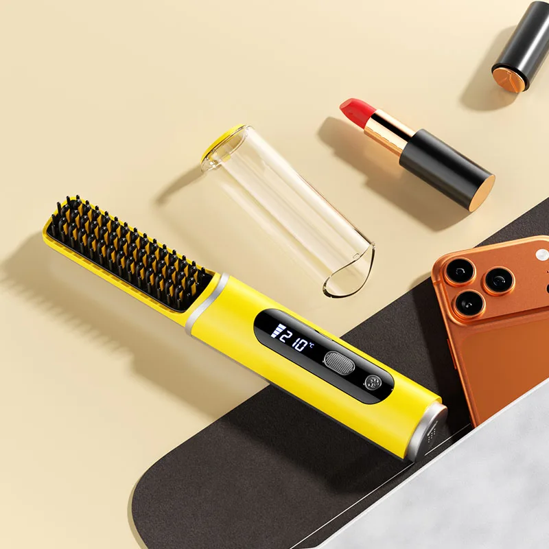 

Electric Hair Brush Intelligent Portable Hair Comb Anti Scald Straightening Tool Portable Negative Ion Heating Comb For Hair