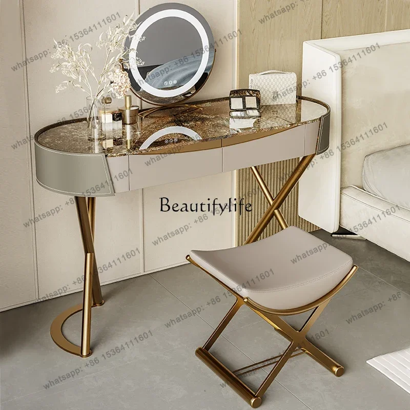 

D30Italian Light Luxury Stone Plate Dressing Table Bedroom Storage High-End Creative Makeup Table