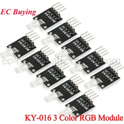 10pcs/1pc KY-016 3 Color RGB LED Sensor Module for Arduino DIY Starter Kit KY016 3.3/5V Three Colors Smart Electronics 4pin