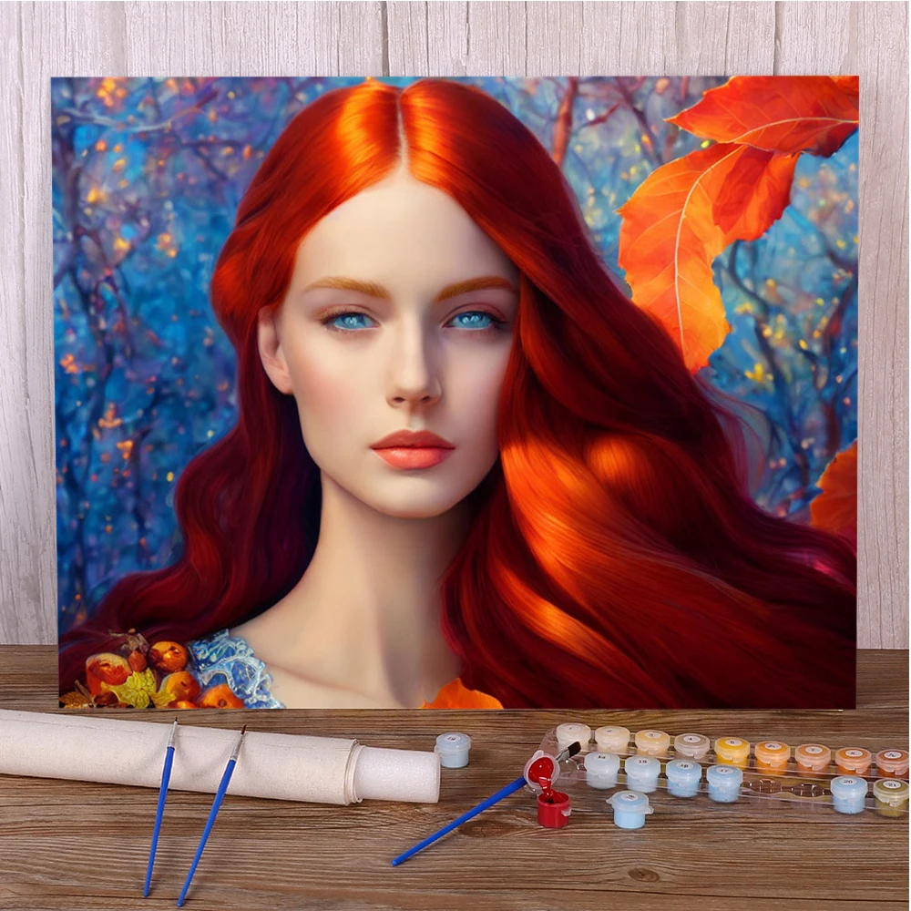 Portrait Girl Painting By Numbers Package Acrylic Paints 50*70 Paiting By Numbers Decorative Paintings For Adults For Drawing