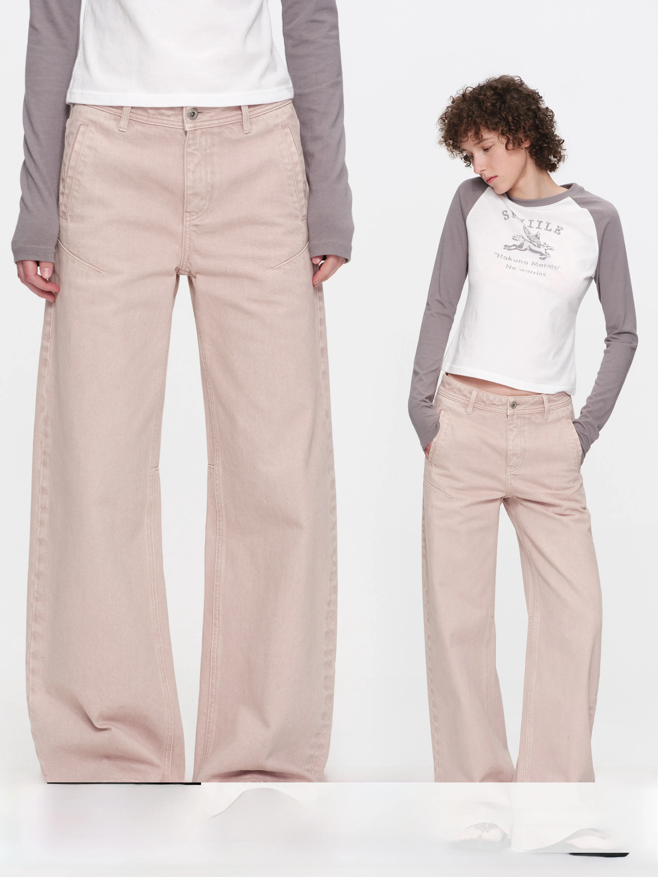 

Женские летние новые джинсы из чистого хлопка с низкой талией, розовые, свободные, прямого кроя, с широкими штанинами, удобные хлопковые брюки