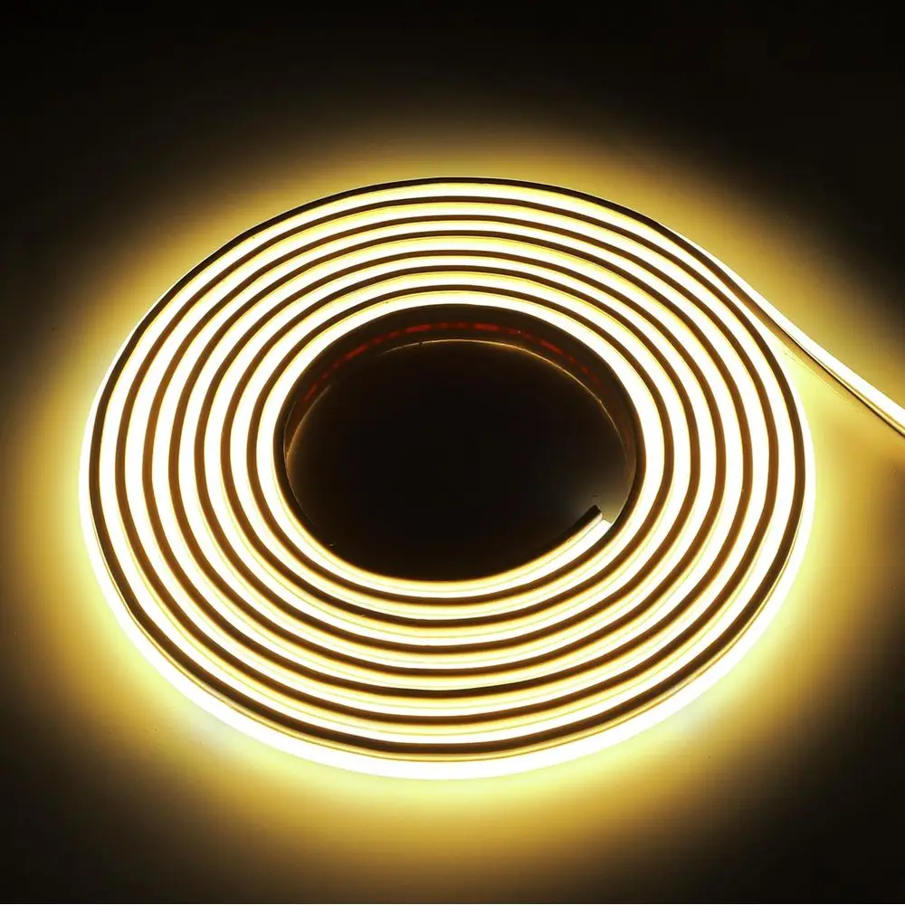 

Светодиодная лента COB 110В, 2 м, теплый белый свет 3000K, с вилкой, 6.56 футов, самоклеящаяся, IP67, водонепроницаемая, 120 светодиодов на метр, 2 метра (теплый белый)