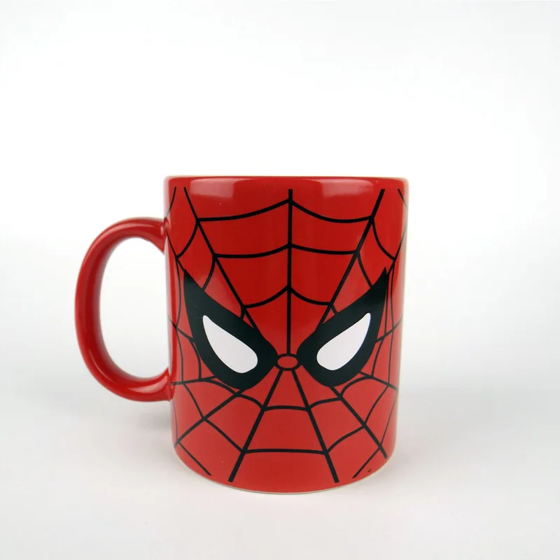 Marvel Superhero Cartoon Spiderman Mug Cup Action Figure Water Cup Children Anime Model Ceramic Mug Thermostability Coffee Cup