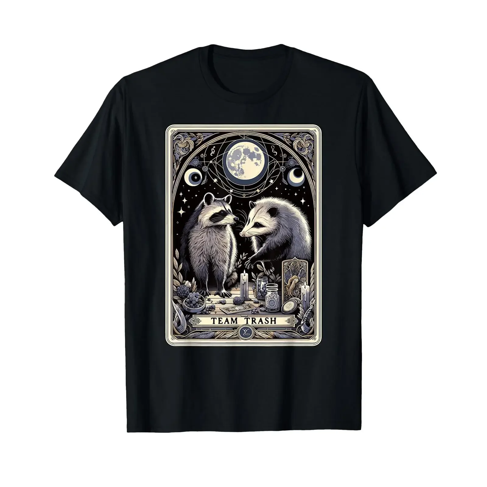 Sponsored Ad Team Trash Tarot Card Raccoon Opossum Witchcraft Goth Possum T Shirt vintage Washed Stylish Soft graphic Versatile