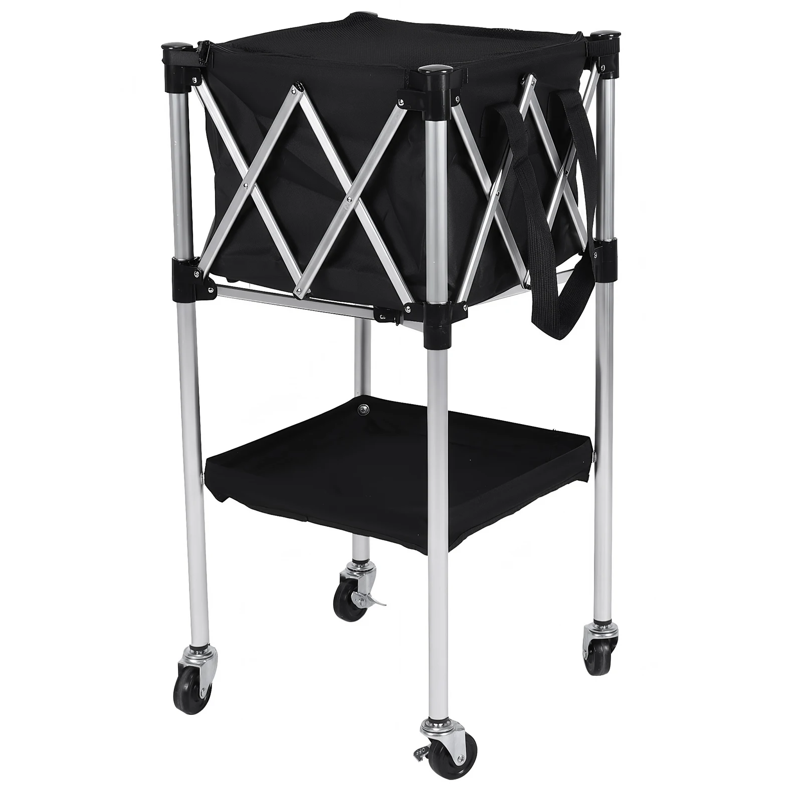 

Sports Teaching Cart Foldable Tennis & Pickleball Hopper with Wheels with Storage Bag for Training/Teaching