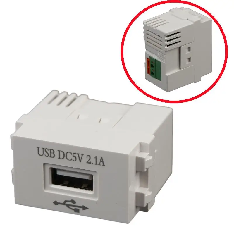 Flame Retardant 220V Power Socket 5V 2.1A USB Charging Panel Durable Power Transformer Module for Public Areas