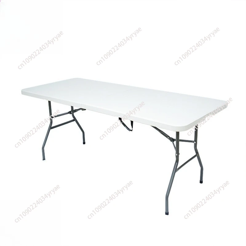 

Folding table outdoor portable stall exhibition rectangular strip plastic home study table restaurant dining table and chairs