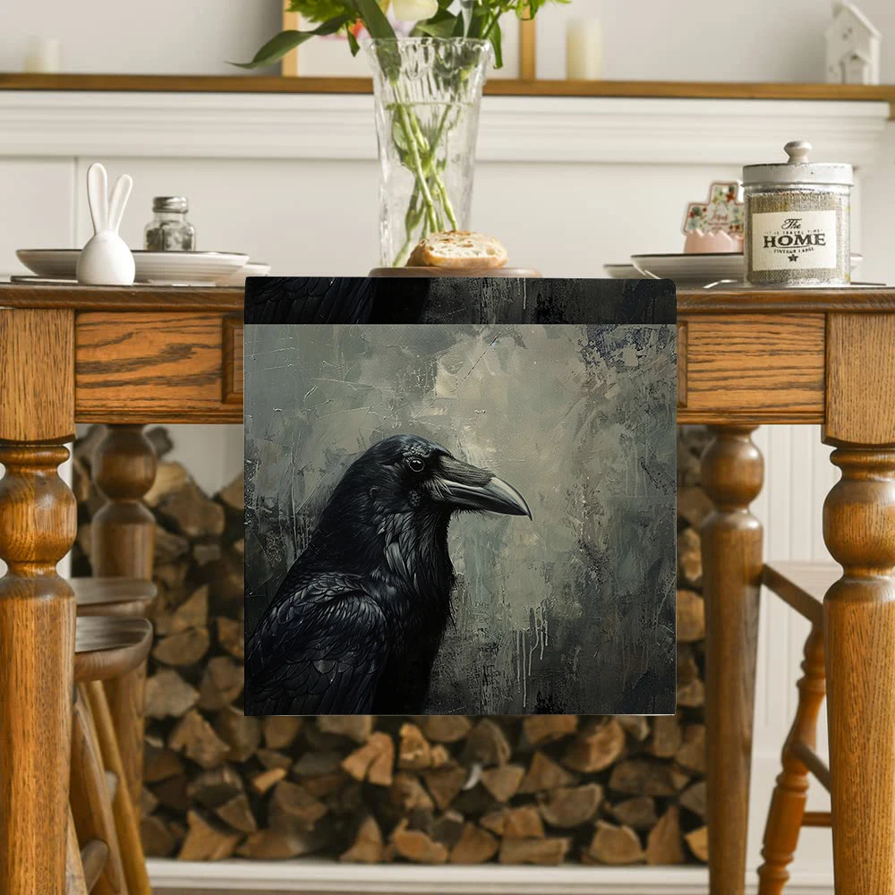 Crow Watercolor Rock Table Runners Dresser Table Decor Reusable Kitchen Dining Table Runner Party Decor