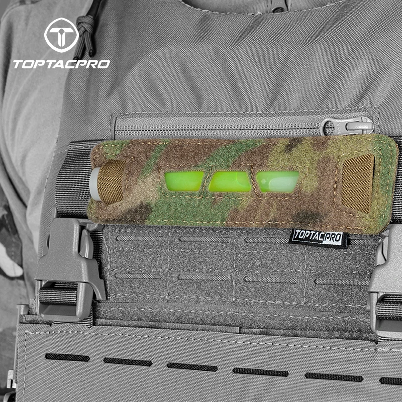 TOPTACPRO Tactical Glow Sticks Pouch  Laser Cut Hook & Loop Pouch  Light Sticks Holder Carrier 8509