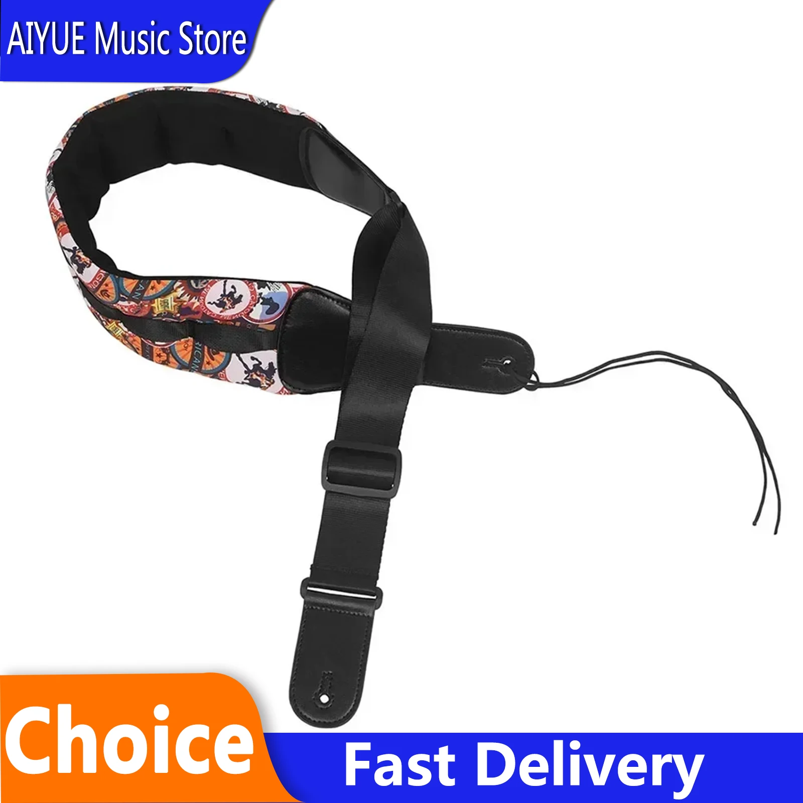 Guitar Shoulder Strap Bass Thickened Widened Adjustable Decompression Leather Shoulder Strap Fine Patterns Guitarra Accessory