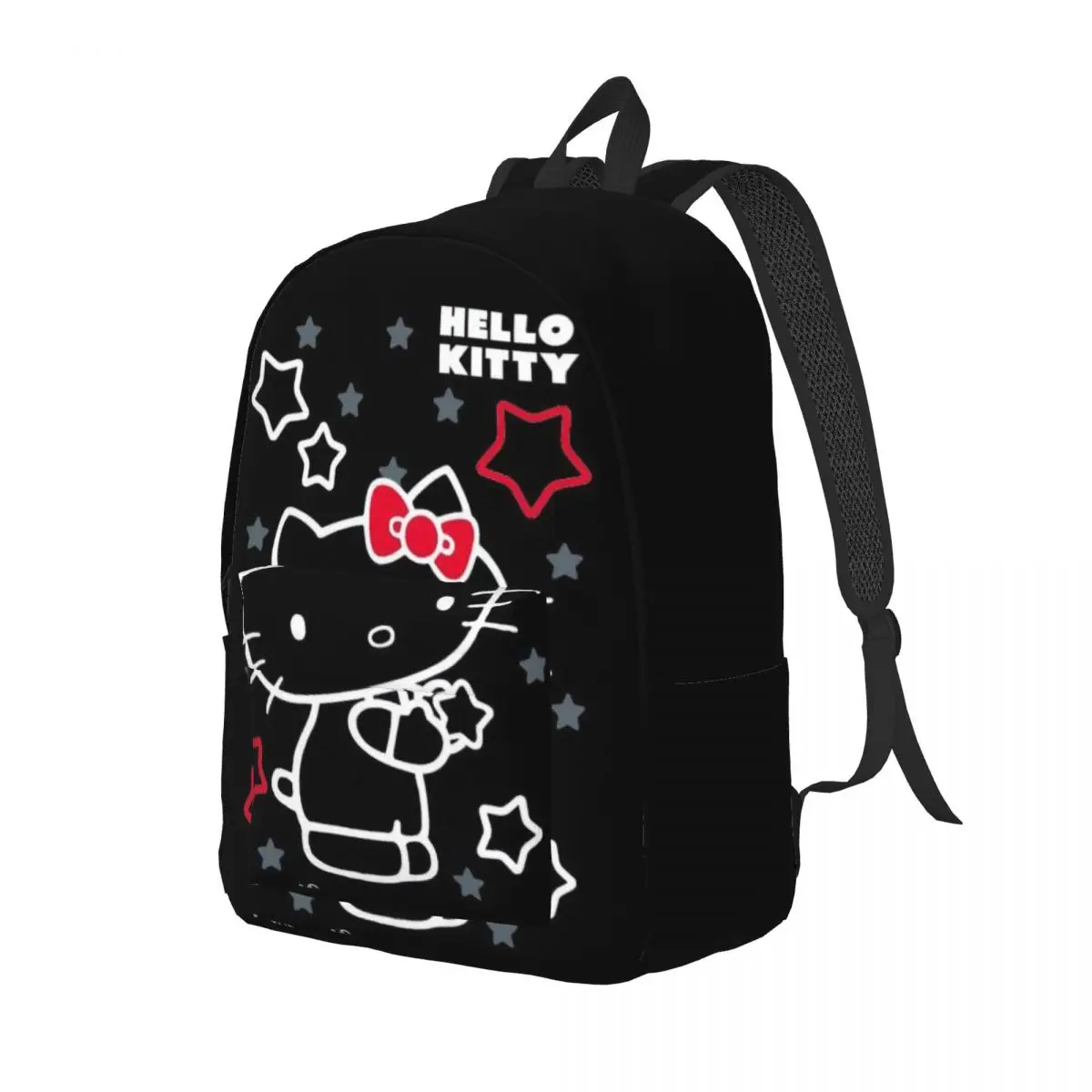 Custom 3D Printing Hello Kitty Canvas Backpacks for Girls Boys Kitty White School College Travel Bag Bookbag Fits 15 Inch Laptop