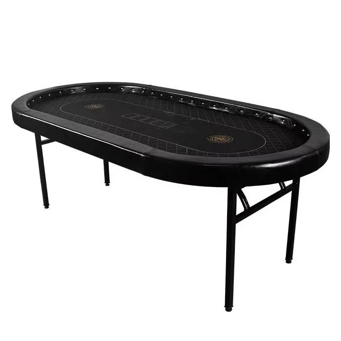 

84inch Factory Cheap Poker Table Simple New Arrival Folding Texas Hold'em Tables Custom Foldable Gambling Table with Rivets