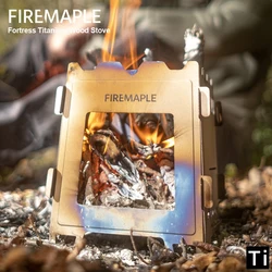 Fire-Maple Fortress Titanium Wood Stove Outdoor Lightweight Portable Compact Folding Wood Burner for Camping Picnic Cooking