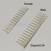 100/200pcs For Half Gold Plated Dupont Connector Need Tinniness Copper 2.54 mm Metal Terminal Femal  Or Male Pin