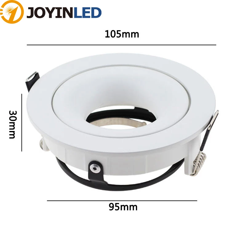 Boîtier de globe oculaire LED, MR16, GU10 Downlight, Cadre de budgétaire, Plafonnier vers le bas, Lampu Siling, Rond, Noir, Blanc