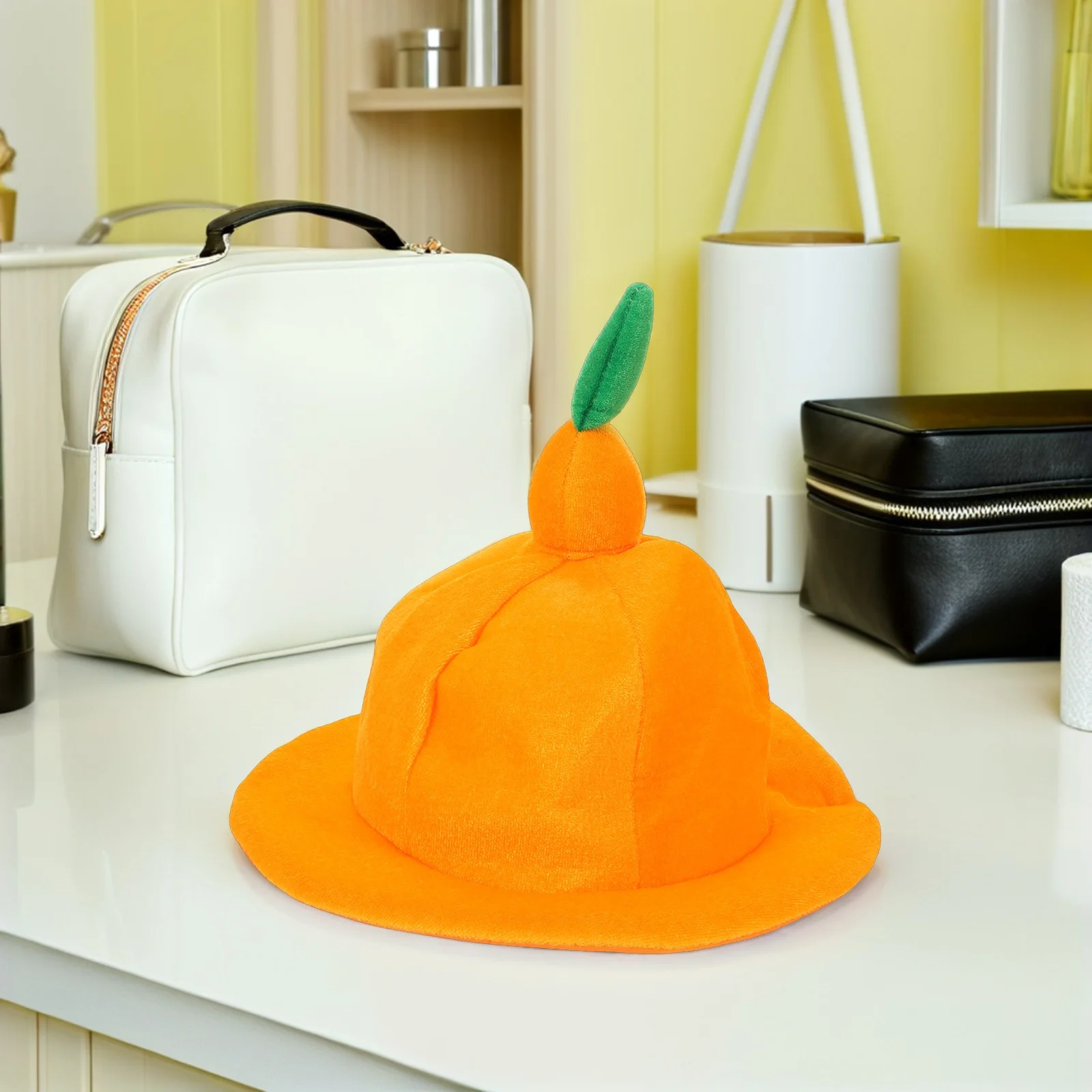 Chapéu: chapéu em forma de laranja para halloween, aniversário, carnaval, festa, adereços fotográficos, acessório, boné cosplay de frutas