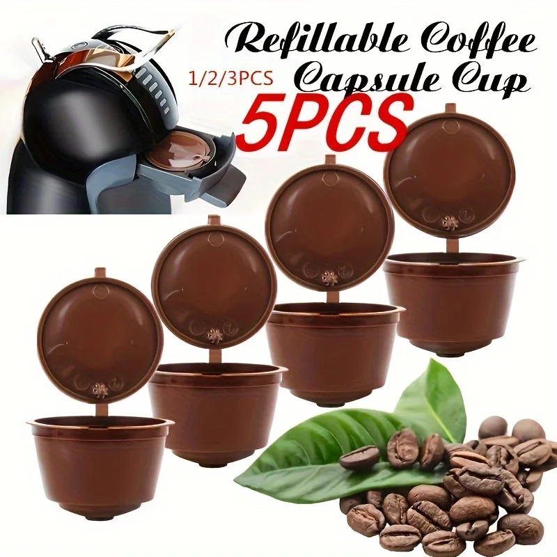 1/2/3/5Pack of reusable coffee capsule holders，Suitable for various types of coffee capsules，Compatible with various coffee caps