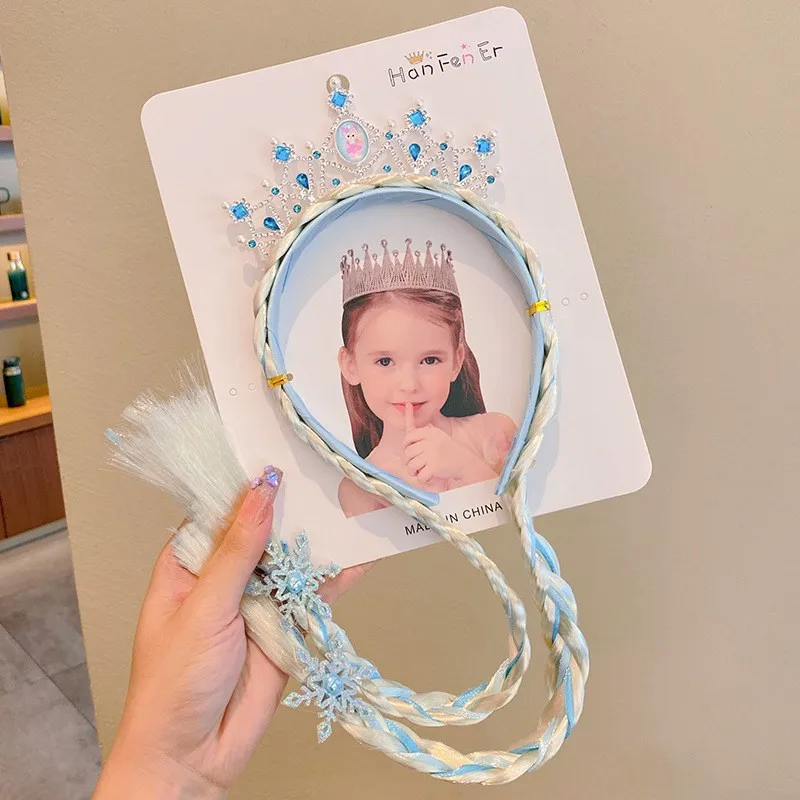 Haar Eenhoorn Gevlochten Kroon Tiara Kids Dressup Hoofdband Prinses Halloween Kostuum Accessoires Verjaardag Cadeau Voor Meisjes