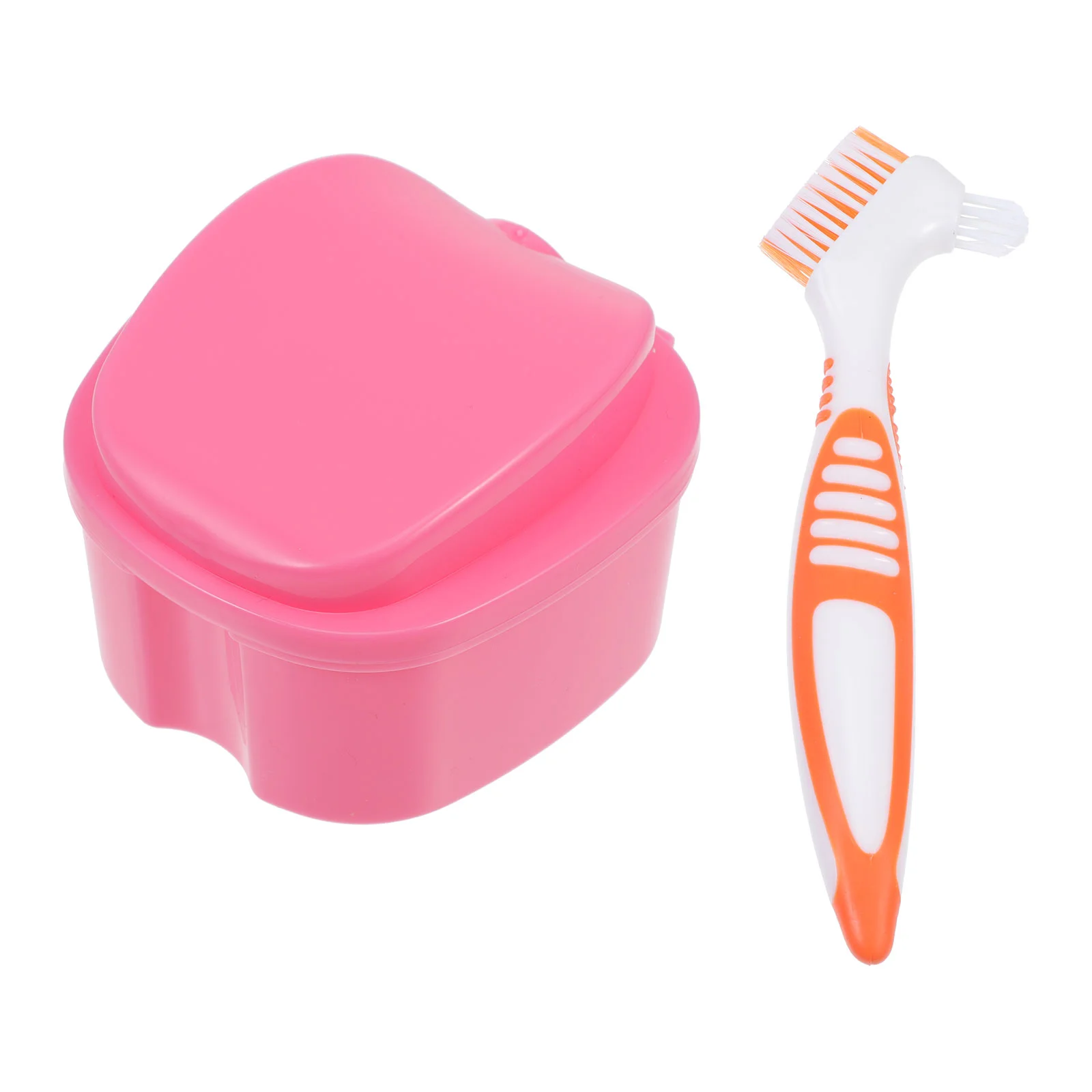 

Denture Brush with Case Supple Bristle for False Toothbrush Set Suite Travel Cleaner