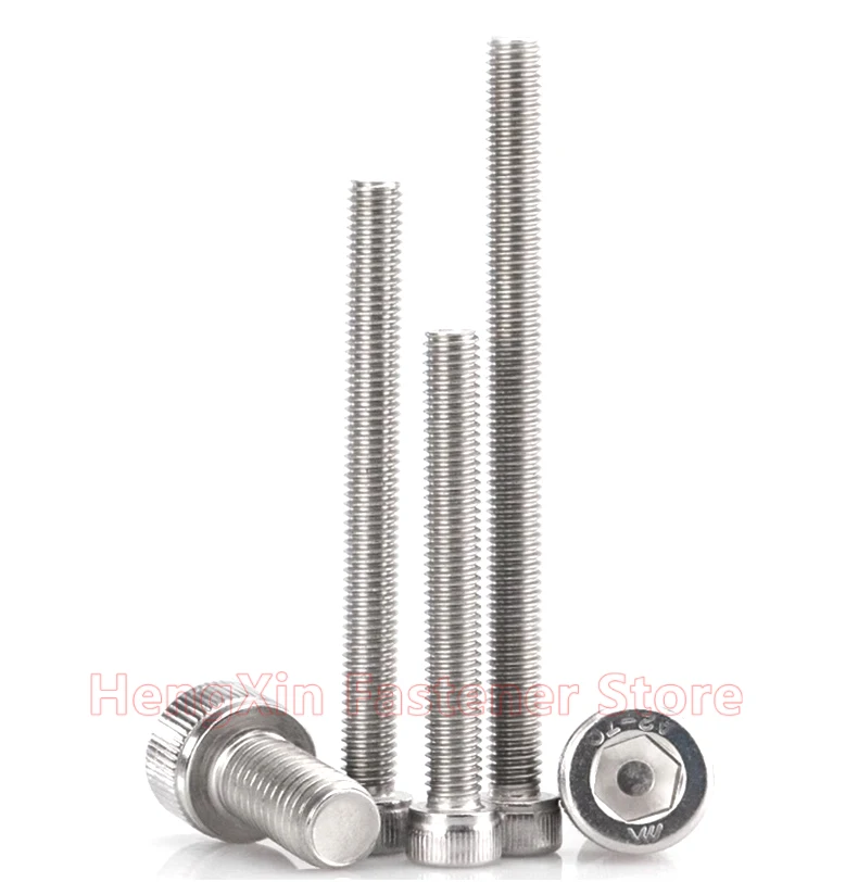 M2 M2.5 M3 M4 M5 M6 M8 M10 M12 304 A2 Stainless Steel Hexagon Hex Socket Head Cap Allen Bolt Screw Lengthened Long 32-200mm