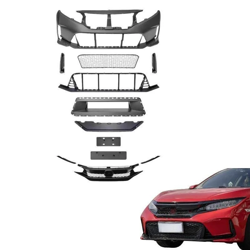 

Suitable for 10th Civic FC 2016-2021 Upgrade To 11th Gen FL5 Type-R Style Body Kit Front Bumper Assembly Grille