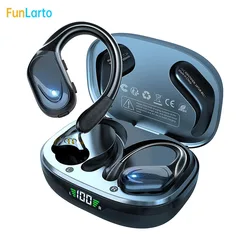 Wireless Running Earbuds 75 Hours Long Battery Life Over The Ear Earbuds with EarHooks Hands Free Wireless Bluetooth Ear Buds