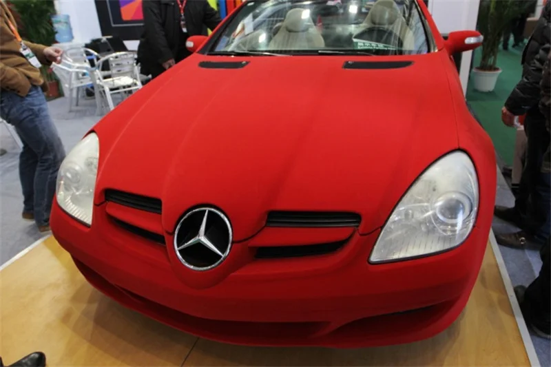 50*200 سنتيمتر قسط جودة المخملية الجلد المدبوغ النسيج الفينيل سيارة التفاف ملصق أسود أحمر الذاتي لاصق القماش المخملية فيلم لتصفيف السيارة #5