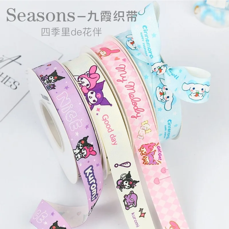 

Sanrio Anime Cartoon Ribbon My Melody Pochacco Cinnamoroll Pompompurin Colorful Ribbon Suitable for Birthday and Gift Decoration