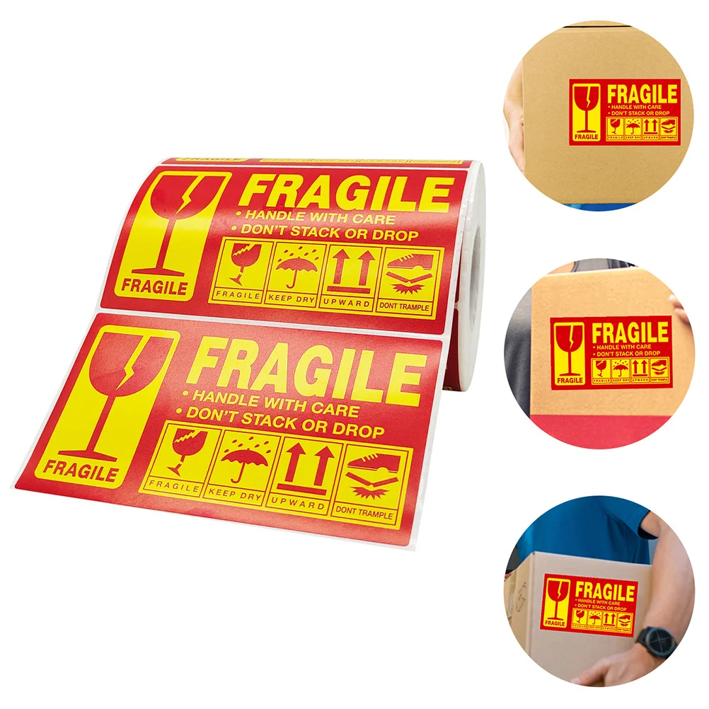 

300pcs 1 Roll Fragile Sticker Premium Self-Adhesive Handle With Care Label For Shipping Packaging Moving Warning Sticker Decals