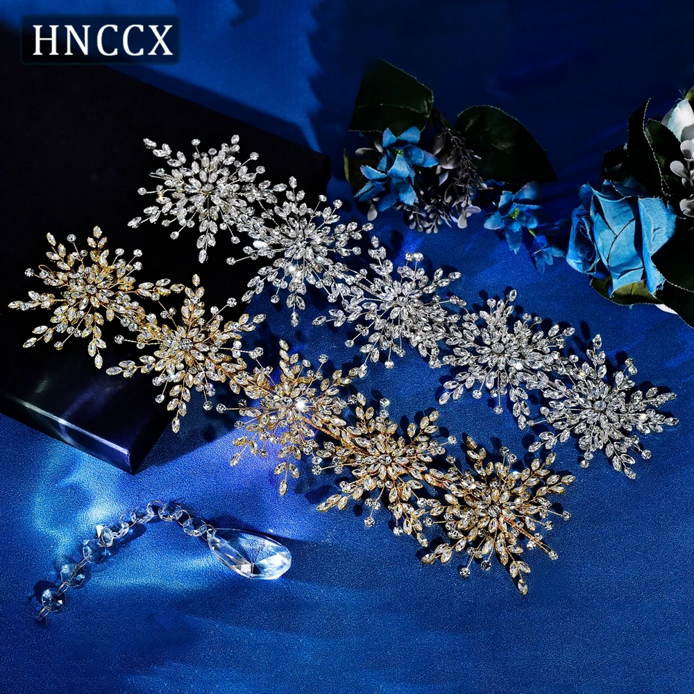 

HNCCX Bride Rhinestone Gorgeous Headband Wedding Headpiece for Elegants Woman Handmade Beaded Bride Crown Hair Ornament CP389