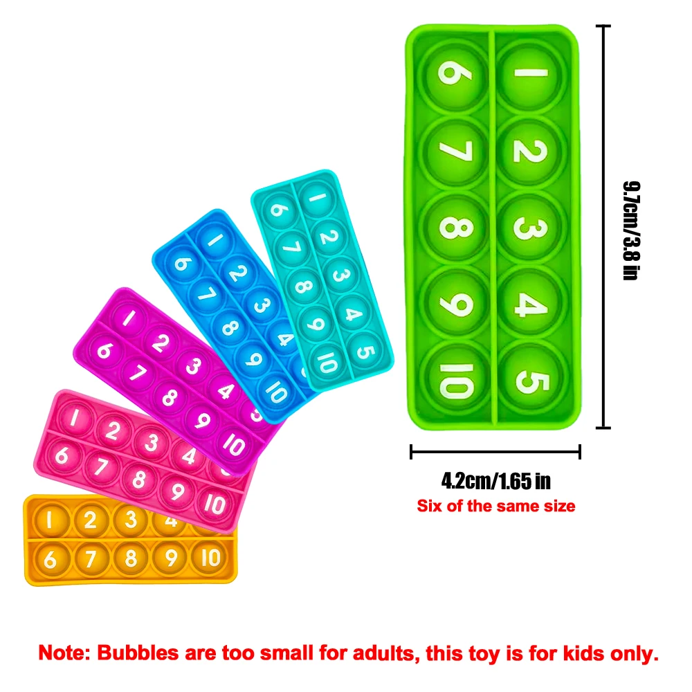 Jouets à bulles mathématiques à dix cadres, 6 pièces, manipulation de comptage d'apprentissage et d'éducation des mathématiques pour salle de classe primaire, cadeau pour enfants de 3 ans et plus